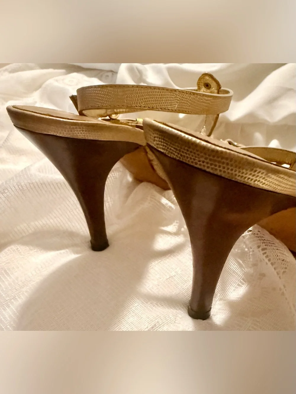 Giuseppe Zanotti Vicini Sz 37 Y2K Gold Metallic Leather Strappy Heels Italy